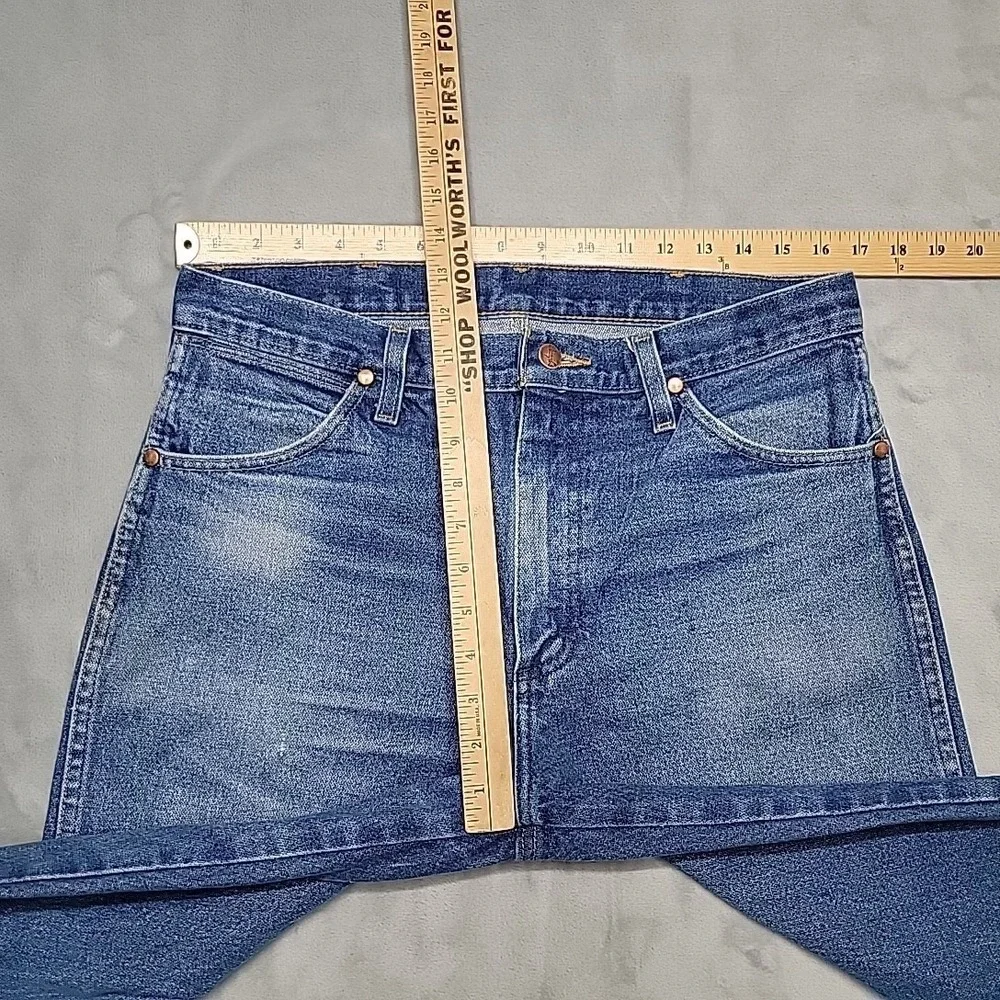 Wrangler Jeans Men 34x31 Faded Blue Denim 13MWZ Cowboy Cut Work Wear Denim Pants